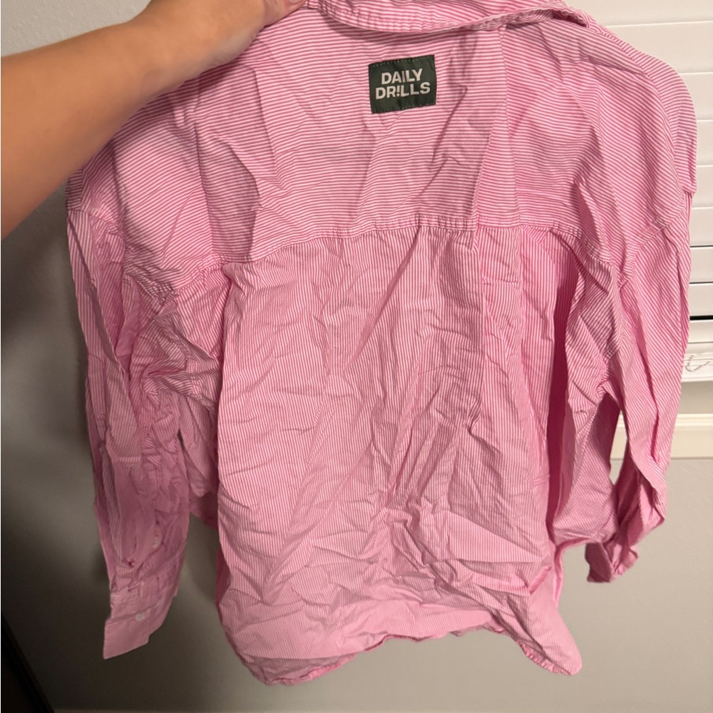 Daily Drills Pink Striped Shirt